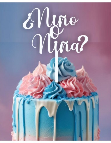 Topper Niño o niña gender reveal revelación de sexo