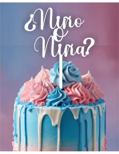 Topper Niño o niña gender reveal revelación de sexo