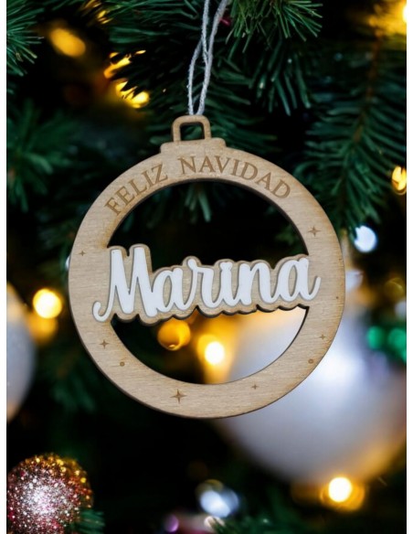 Comprar Bola para decorar el árbol navideño hecha en madera