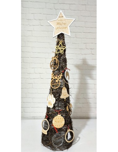 Estrella para el árbol de Navidad personalizada en madera