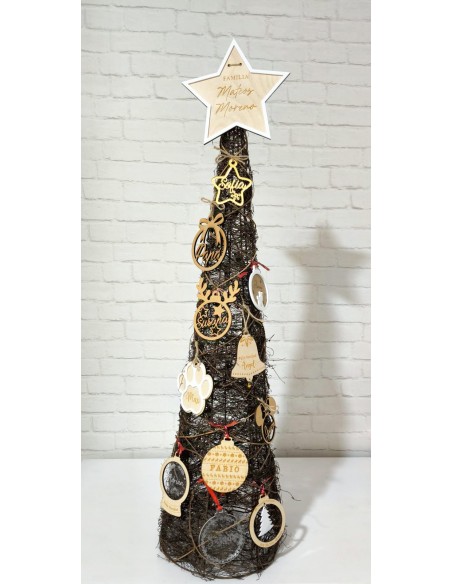 Estrella para el árbol de Navidad personalizada en madera