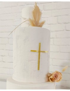 Cruz acrílica para frontal de tarta - 12 cm.