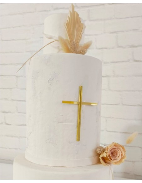 Cruz acrílica para frontal de tarta - 12 cm.