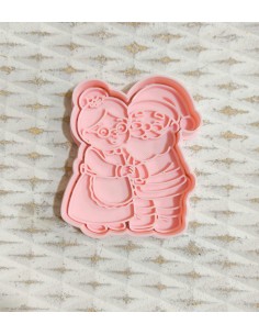 Cortador con marcador Mamá y Papá Noel