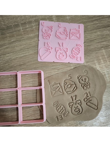 Set Multicortador con Marcadores Calendario de Adviento para galletas