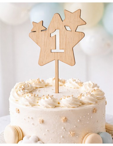 Topper estrella con número para tarta