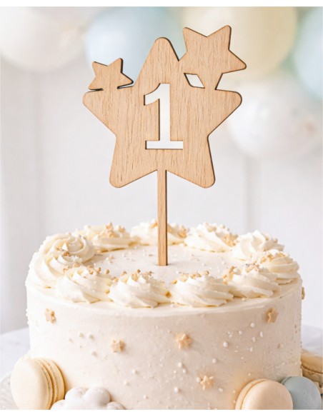 Topper estrella con número para tarta