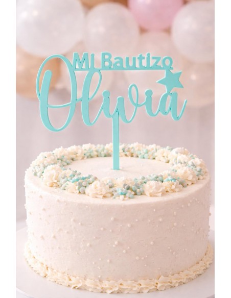 Topper Bautizo con nombre