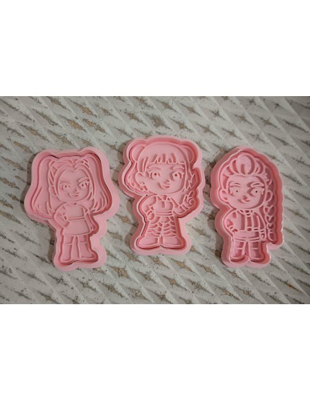 Pack 3 cortadores con marcador en forma de las Guerreras K-Pop