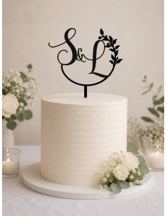 Topper iniciales floral