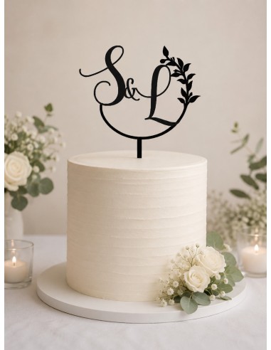Topper iniciales floral