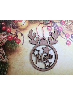 Bola de Navidad Reno con nombre 2