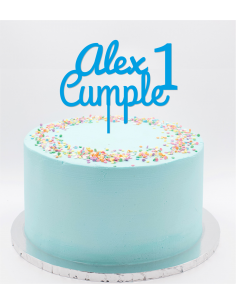 Topper Cake Cumpleaños con nombre y edad 2
