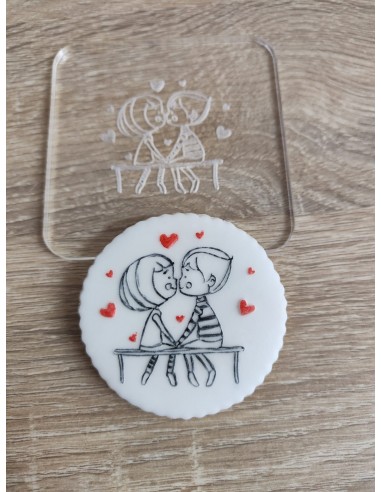 Sello Pareja de Enamorados para fondant