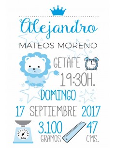 Lámina de nacimiento personalizada Elefante 2