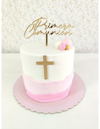 Pack Topper Cake Primera Comunión + Cruz frontal para tarta