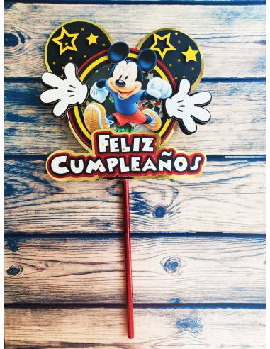 Topper Cake capas Mickey Mouse con shaker