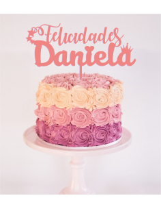 Topper Cake felicidades con nombre