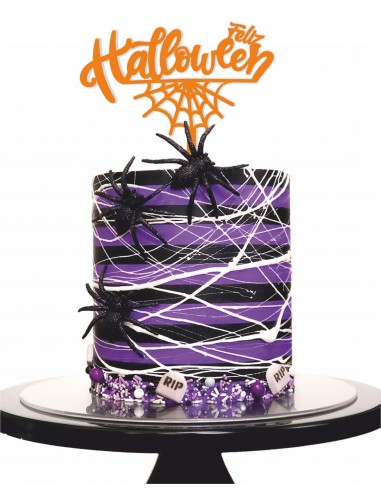 Topper Cake Feliz Halloween telaraña