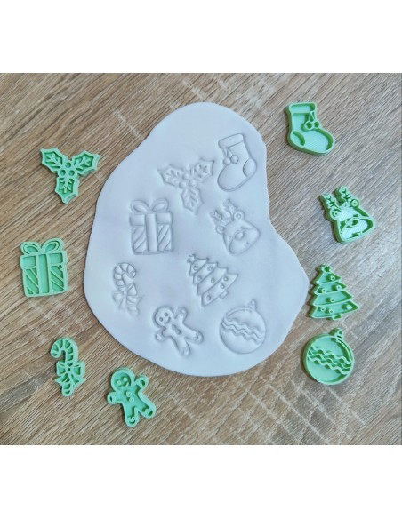 8 Mini Cortadores Navidad con marcador