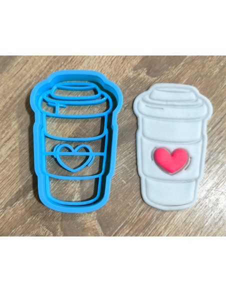 Cortador para galletas Vaso Café con Corazón